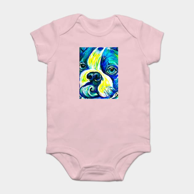 Boston Terrier Dog Baby Bodysuit by Jeneralarts